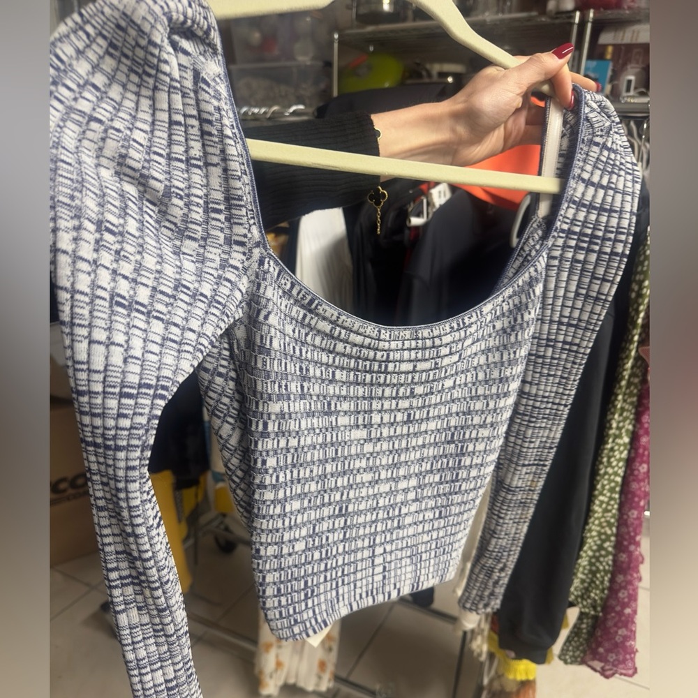 Self portrait never worn blue knit crop top - Picture 5 of 6